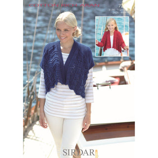 S7276 Cardigan for Women and Girls in Sirdar Cotton Rich Aran