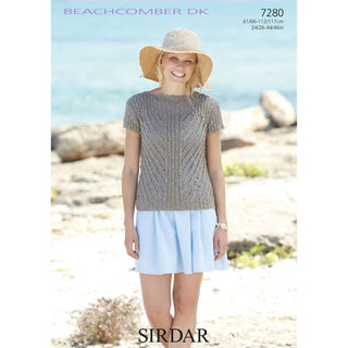 S7280 Top for Women and Girls in Sirdar Beachcomber DK