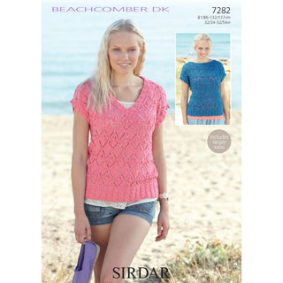 S7282 Tops for Women in Sirdar Beachcomber DK