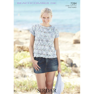 S7284 Tops for Women and Girls in Sirdar Beachcomber DK