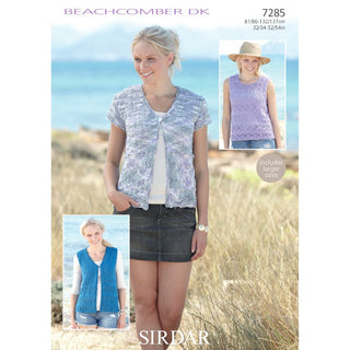 S7285 Tops and Waistcoat for Women in Sirdar Beachcomber DK