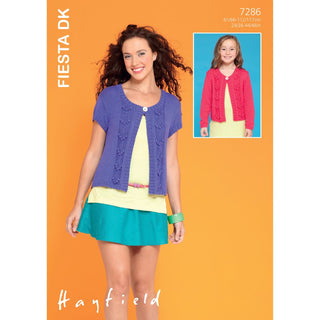 S7286 Cardigans for Women and Girls in Hayfield Fiesta DK