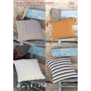 S7304 Cushion Covers in Hayfield Chunky with Wool