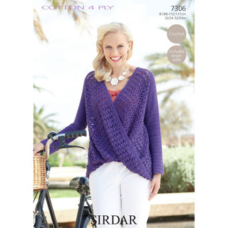 S7306 Crochet Top for Women in Sirdar Cotton 4 Ply