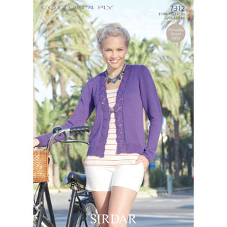 S7312 Cardigans for Women in Sirdar Cotton 4 Ply