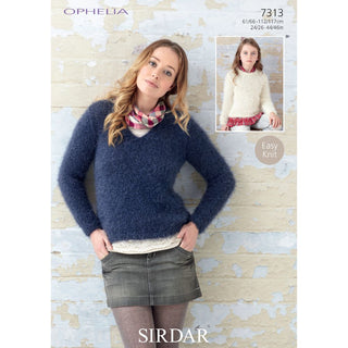 S7313 Sweaters for Women and Girls in Sirdar Ophelia