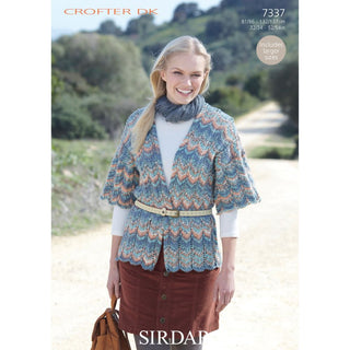 S7337 Cardigan for Women in Sirdar Crofter DK