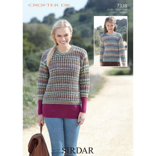 S7338 Jumper for Women and Children in Sirdar Crofter DK