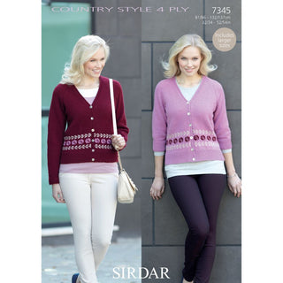 S7345 Cardigans for Women in Sirdar Country Style 4 Ply