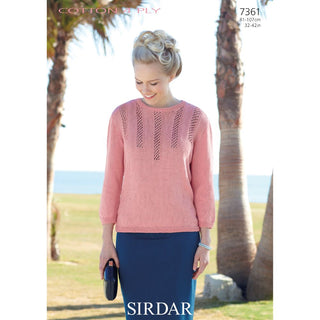 S7361 Sweater for Women in Sirdar Coton 4 Ply