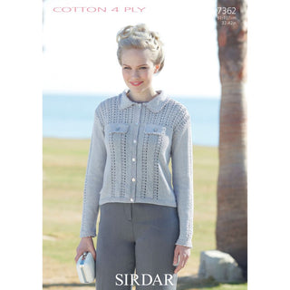 S7362 Jacket for Women in Sirdar Cotton 4 Ply
