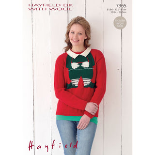 S7365 Cristmas Sweater for Women in Hayfield Double Knittin with Wool