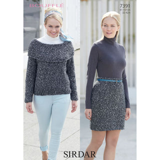 S7391 Skirt and Sweater for Women in Sirdar Bouffle