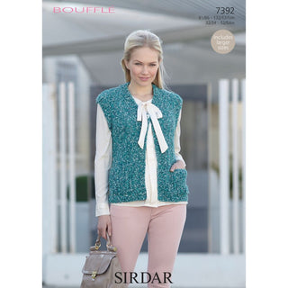 S7392 Waistcoat for Women in Sirdar Bouffle