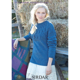 S7397 Sweater for Women Sirdar Harrap Tweed DK