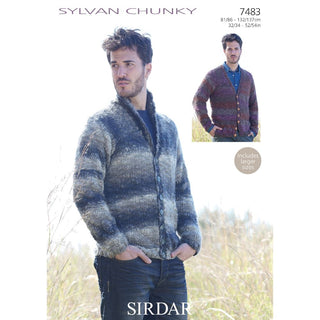 S7483 Cardigans for Men in Sirdar Sylvan Chunky