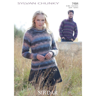 S7484 Sweaters for Men and Women in Sirdar Sylvan Chunky
