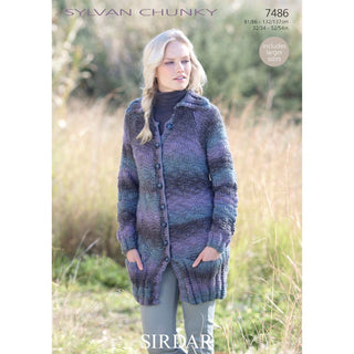S7486 Coat for Women in Sirdar Sylvan Chunky