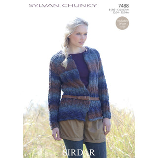 S7488 Cardigan for Women in Sirdar Sylvan Chunky