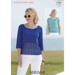 S7498 Tops for Women in Sirdar Cotton DK