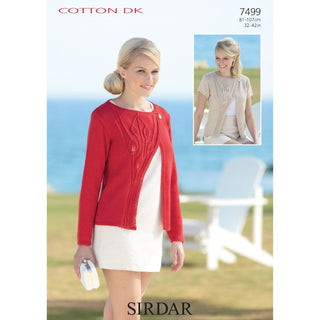 S7499 Cardigans for Women in Sirdar Cotton DK