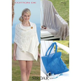 S7500 Blanket, Wrap and Bag in Sirdar Cotton DK