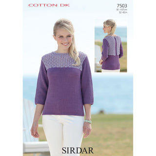 S7503 Top for Women in Sirdar Cotton DK