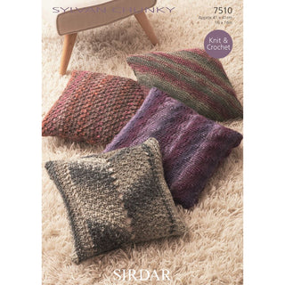 S7510 Knitted and Crochet Cushion Covers in Sirdar Sylvan Chunky