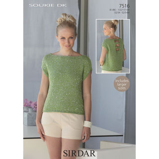 S7516 Top for Women in Sirdar Soukie DK