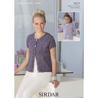 S7517 Cardigans for Women and Girls in Sirdar Soukie DK