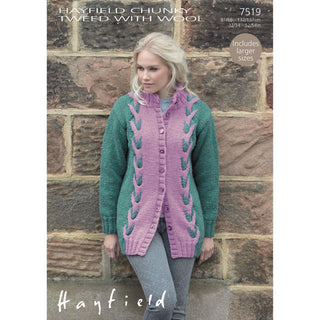 S7519 Coat for Women in Hayfield Chunky Tweed
