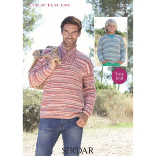 S7707 Sweaters for Men and Boys in Sirdar Crofter DK