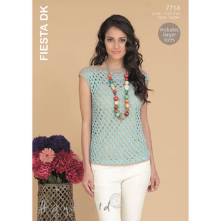 S7714 Crochet Top for Women in Hayfield Fiesta DK