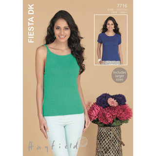 S7716 Tops for Women in Hayfield Fiesta DK