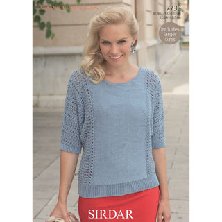 S7733 Top for Women in Sirdar Cotton DK