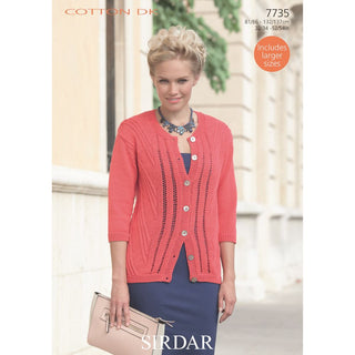 S7735 Cardigan for Women in Sirdar Cotton DK
