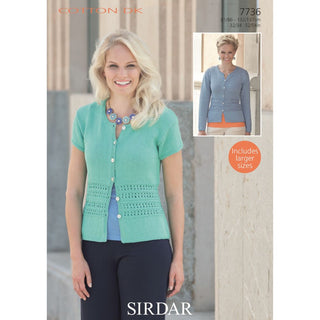 S7736 Cardigans for Women in Sirdar Cotton DK