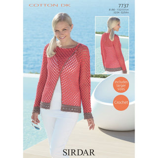 S7737 Crochet Top for Women in Sirdar Cotton DK