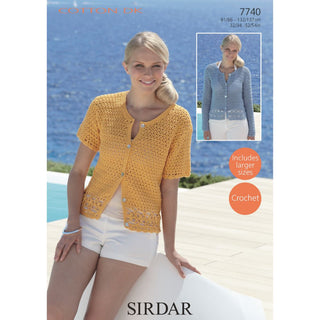 S7740 Crochet Cardigans for Women in Sirdar Cotton DK