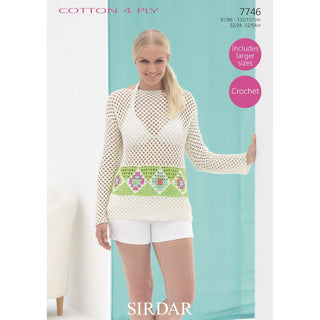 S7746 Top for Women in Sirdar Cotton 4 Ply