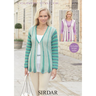 S7756 Cardigan and Waistcoat for Women in Sirdar Country Style DK