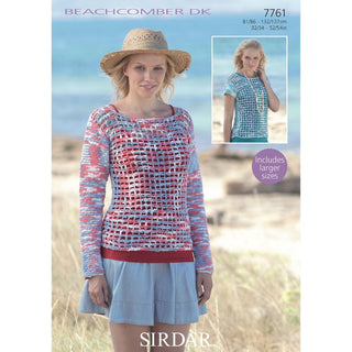 S7761 Crochet Tops for Women in Sirdar Beachcomber DK