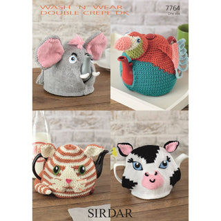 S7764 Crochet and Knitted Tea Cosies in Sirdar Wash'n'Wear Double Crepe DK