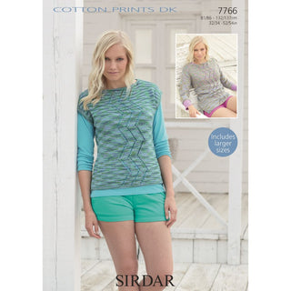 S7766 Tops for Women in Sirdar Cotton Prints DK