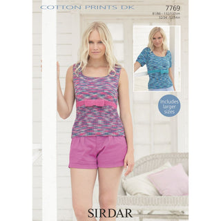 S7769 Top and Vest for Women in Sirdar Cotton DK