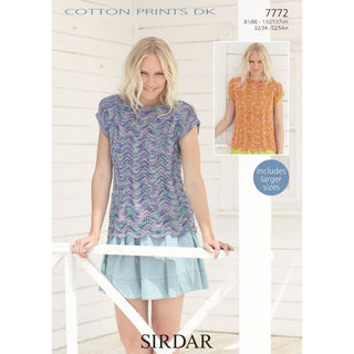 S7772 Tops for Women in Sirdar Cotton DK