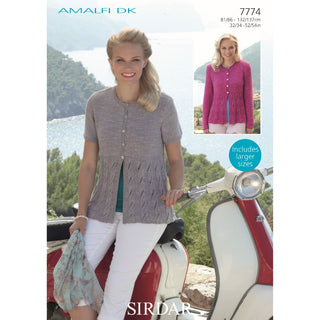 S7774 Cardigans for Women in Sirdar Amalfi DK