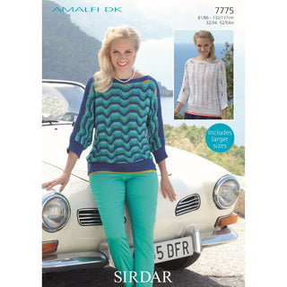 S7775 Tops for Women in Sirdar Amalfi DK