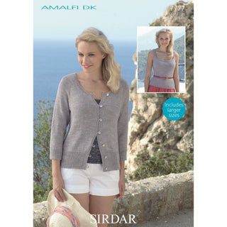 S7777 Cardigan and Vest for Women in Sirdar Amalfi DK