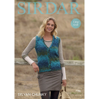 S7786 Waistcoat for Woman in Sirdar Sylvan Chunky